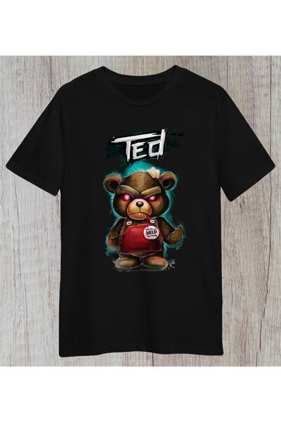 donamod Tricou obișnuit unisex Bear Ted Horror Design
