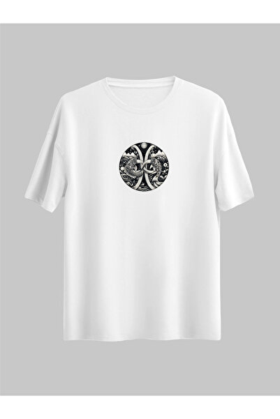 donamod Μαύρο Λευκό Unisex Εικονίδιο Ιχθείς Αστρολογία Δώρο γενεθλίων Υπερμεγ...