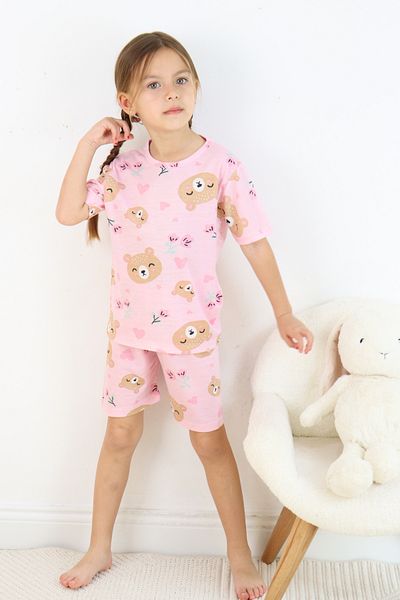 Harika KIDS Girl's Pajama Set with Shorts - Cotton Combed Fabric
