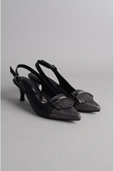 SEÇ KUNDURA SELECT 25106456 pantofi de damă cu toc din piele naturală (toc:6 cm) NEGRU