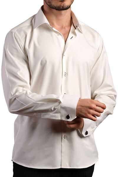 Dicotto Extra Long Sleeve, Slim Fit Micro Fabric Slim Fit Ανδρικό πουκάμισο Κρέμα 8 Drop - Κουμπί, 197-10