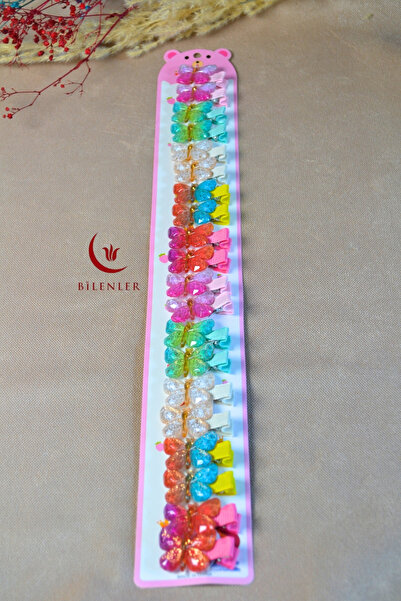 Bilenler 10 perechi de agrafe de păr mici, colorate și cu figuri de fluturi –...