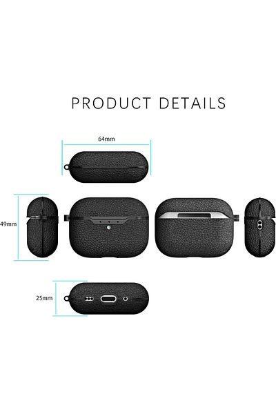 AKABEILA Protective Case For Airpods Pro 2 2022 , Silicone/metal, Black, 6.4 X 4.9 X 2.5 Cm