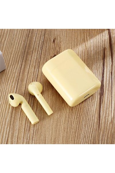 MACVI Casti wireless Macvi® Freepods i18, Bluetooth 5.0, Touch Control, HiFi Sound, galben