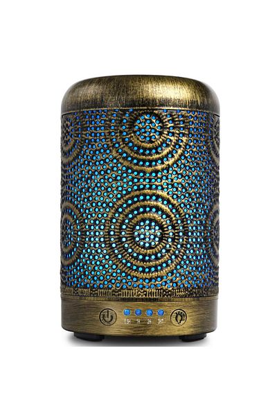 MACVI Difuzor Aromaterapie Macvi® din Metal, Design Vintage, 100 ml, Bronz deschis