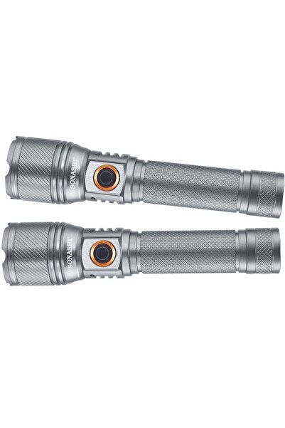 sonashi مصباح LED قابل لإعادة الشحن مع خاصية التكبير | بطارية 5000 مللي أمبير/ساعة مع شحن من النوع C | 800 متر