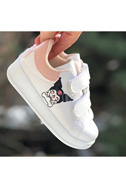 Pandalina Kız Çocuk Cırtlı Ayakkabı Baskılı Rahat Esnek Hafif Çocuk Ayakkabı