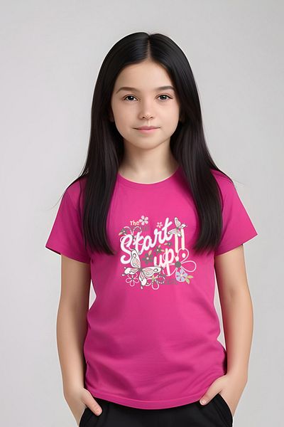 FYK KİDS Girl's Printed Start up Lower-Top Pjamas Suit