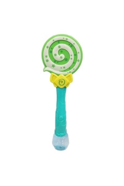 Micostore Acadea, Bagheta de facut baloane de sapun, cu sunete si lumini, 32 x 10 cm, Verde