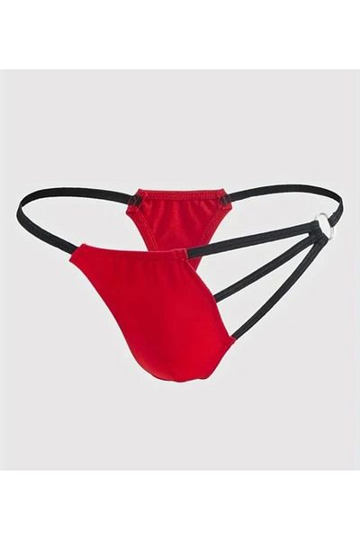 ÇAĞLAR BUTİK Men's Red Metallic Thong Underwear