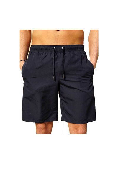 Miami Beach Ανδρικό μακρύ σορτς θάλασσας Navy Blue Water Repellent μονόχρωμο - 2203