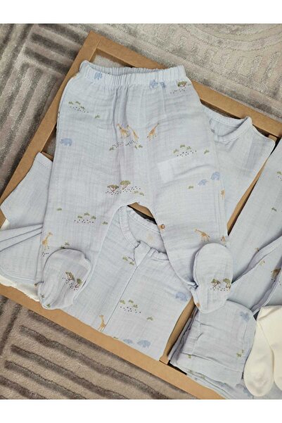 Caramell % 100 Pamuk Müslin Kumaş Yazlık 10'lu Hastane Çıkış Seti New Seanson