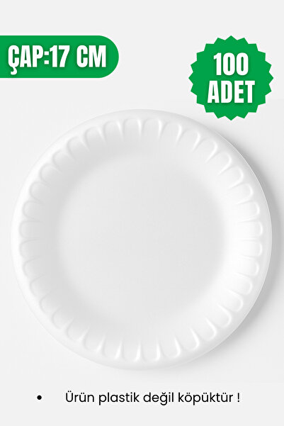 YOK YOK AMBALAJ Köpük Tabak Yuvarlak Küçük Boy 100 Adet Çap:17cm