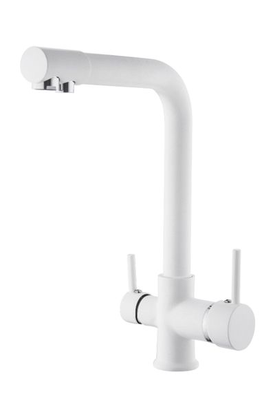 yediyapı L Pipe Purified Kitchen Sink Faucet White
