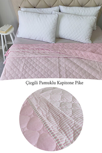 umbellatum Kapitoneli Çift Kişilik Yatak Örtüsü Pike Pamuklu Kapitoneli Battal Boy Örtü Pike - 200x240 Cm