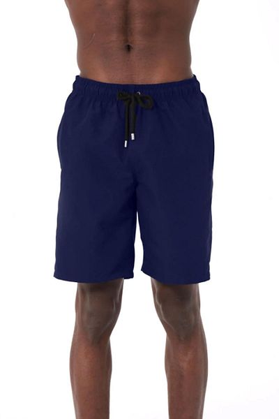 Miami Beach Ανδρικό μαγιό παραλίας Navy Blue - Μακρύ, Υδατοαπωθητικό, Μονόχρωμο - 2206-Navy