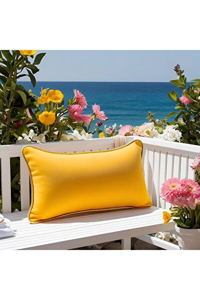 Bc Home Altın Kenar Biyeli Hardal Dikdörtgen Kırlent Kılıfı Yumuşak Dokulu 1 ...