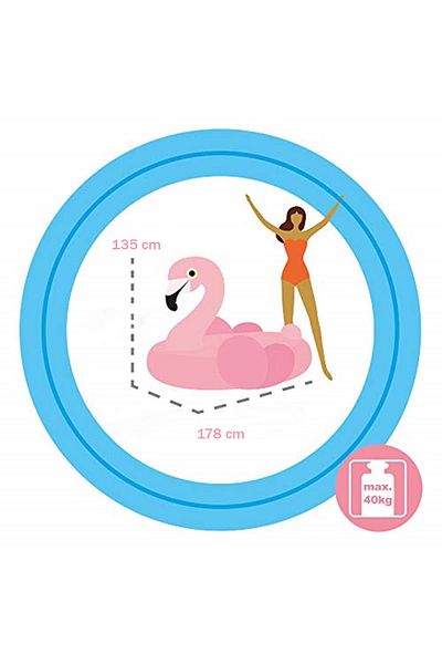 NillyToys Ibn57558 Flamingo Rider - Island Pool Beach Activity with Handle 178X135 cm