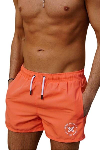 Miami Beach Salmon Short Model Water Repellent Μονόχρωμο Ανδρικό Μίνι Σορτς Παραλίας Μαγιό - 2202-Somon