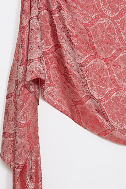 Mooncorn Soler Pattern Shine Line Shawl Burgundy-Mint Green