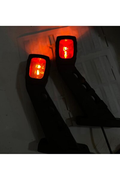 BARLAS OTO LED Barlas Oto Takoz Büyük Boy 3 yönlü lamba [sarı kırmızı renk] 2 adetli [12-24volt uyumludur]