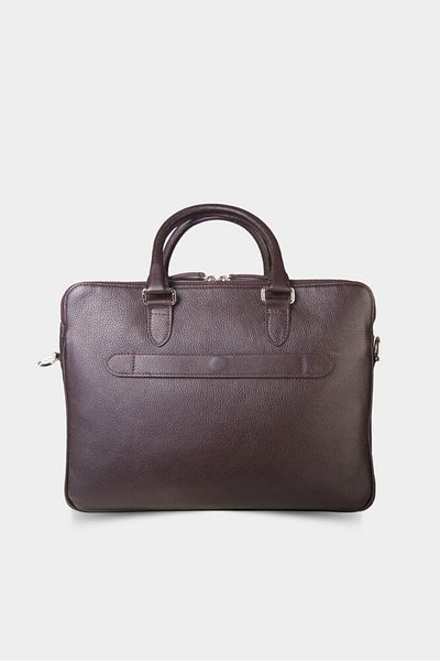 GUARD 3 Compartment Brown Leather Briefcase - Grd2403Xw22155