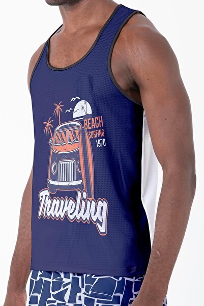 Miami Beach Ανδρικό μπλουζάκι παραλίας με ψηφιακή εκτύπωση - Breathable, Clima Control, Strap - MB0385
