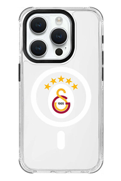 Galatasaray iPhone 15 Pro Uyumlu Galatasaray 5 Yıldız Magsafe Lisanslı Telefon Kılıfı