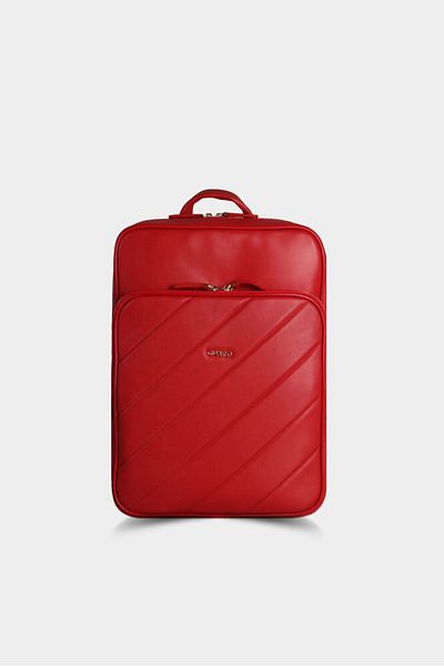 GUARD Red Horizontal Stitched Leather Backpack - Grd2403xw22242