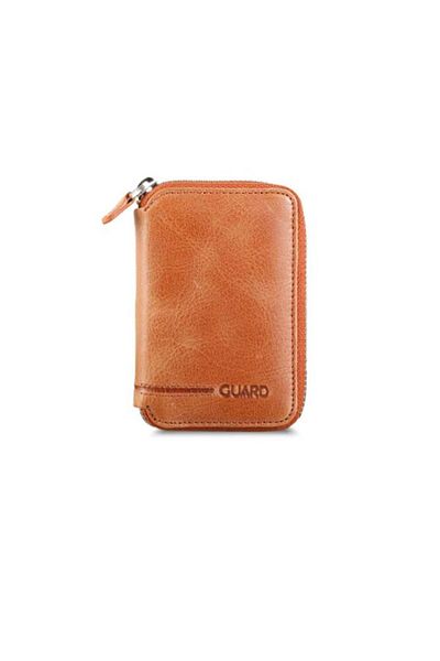 GUARD Мини портфейл от кожа с цип в антично кафяво - Grd2403xw22201