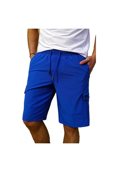 Miami Beach Saks Cargo Pocket Long Model Water Repellent Μονόχρωμο Ανδρικό Σορτς Παραλίας - 444-saks
