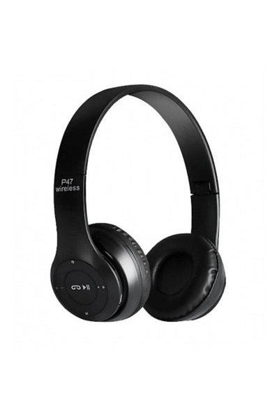 MACVI Casti stereo wireless Macvi® P47, Bluetooth 5.0, FM, reducere zgomot, pliabile, slot card, negru