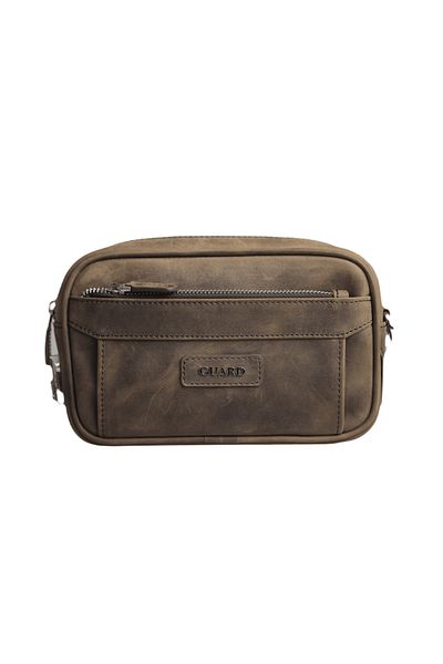 GUARD Brown Crazy Genuine Leather Encrypted Handbag - Grd2403Xw22585