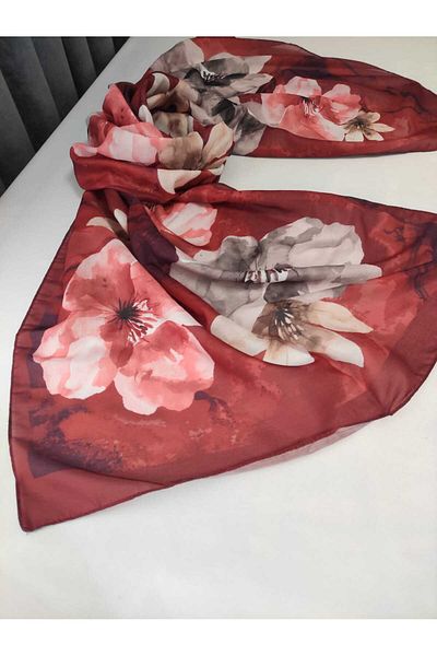 ALTUNTAŞ Women's Cotton Etnic Flower Patterned Shawl