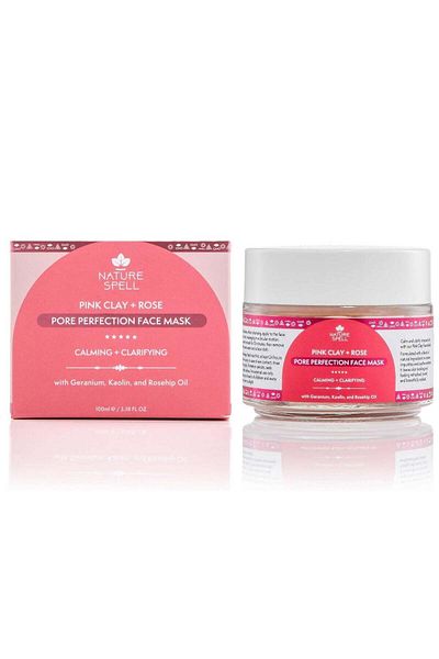 Nature Spell Pore Perfection Pink Clay & Rose Mask – Deep Pore Cleanser – 100ml