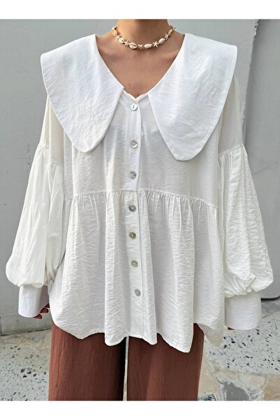 Bak'ap Πουκάμισο με μανίκια με μπαλόνι Bebe Collar Vintage Soft Toch