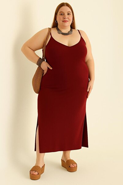 CNG MODA Rochie cu bretele din material modal de mărime mare