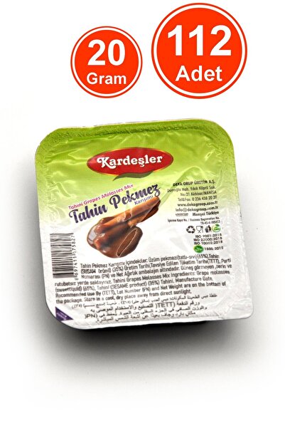 Kardeşler Şekerleme Tahin Pekmez Karışım Piknik Kahvaltılık 20 G x 112 Adet