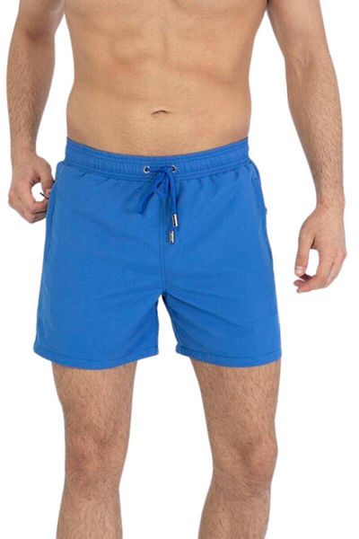 Miami Beach Saks Plus Size Αδιάβροχο μονόχρωμο Basic Ανδρικό Σορτς Μαγιό Παραλίας - 2204-Saks