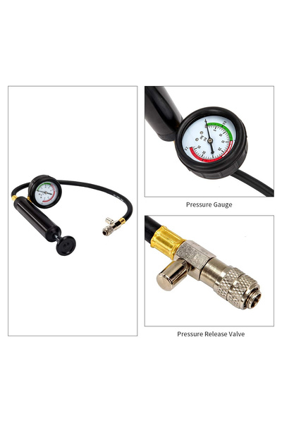 DEFAONS Radiator Pressure Tester Kit, 14PCS, 0-35 PSI, Universal Compatibility, Color-Coded Caps - 4882