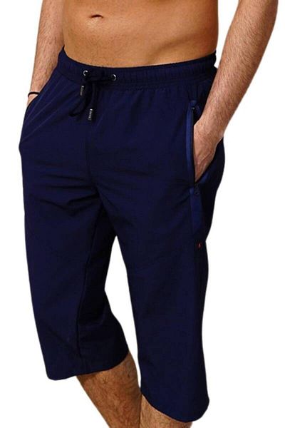 Miami Beach Navy Blue Large Size Μακρύ μοντέλο κάτω από το γόνατο Υδατοαπωθητικό Lycra Stretchy ύφασμα Ανδρικό θαλάσσιο καπέλο παραλίας