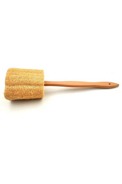 xdeonss Natural Pumpkin Fiber Back Brush with Wooden Handle 8x40 cm