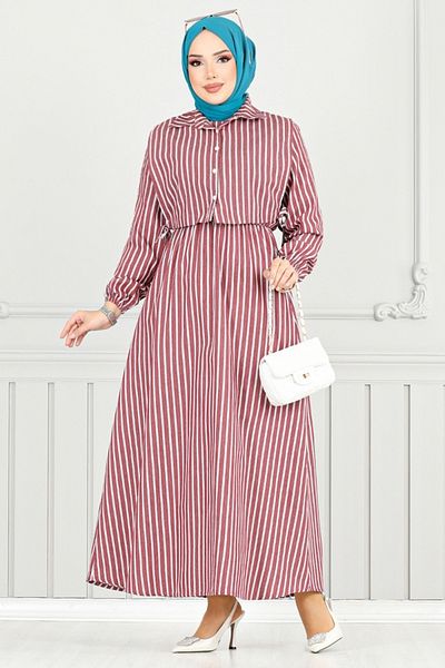 ModaMerve Φόρεμα Bolero Look 4735ZNK903-M Μπορντό