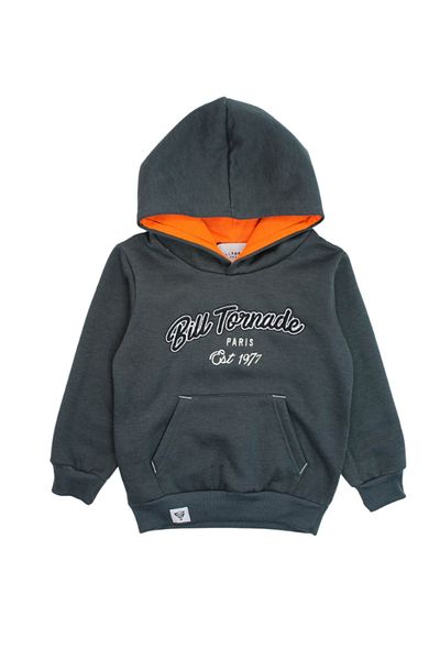 BILL TORNADE Children's Sweatshirt, With Front Pocket, Gray, 6 Years, 116 Cm, Est 1977,