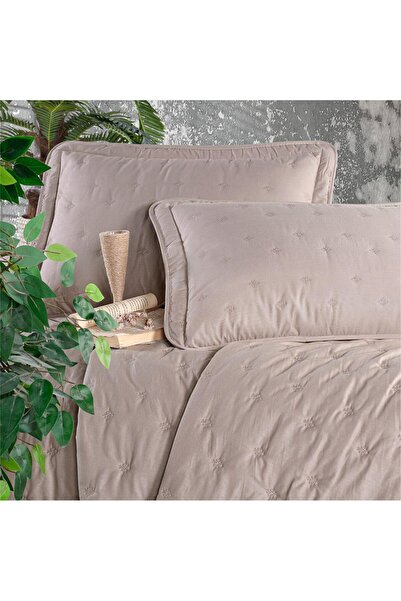 ROYAM Clasy Microfiber Embroidered Double Bed Cover Set Aspendos