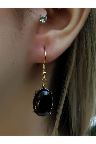 esha Natural Stone Onyx Natural Stone Dangle Earrings Euku22O