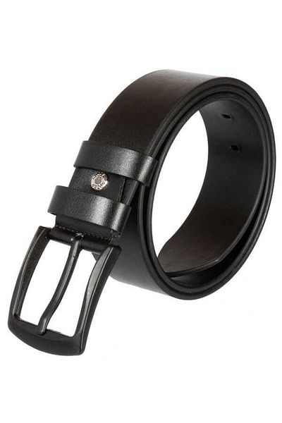 Süzer Deri Black Faux Leather Solid Color 4.5 cm Size Sports Belt - 4500-plain