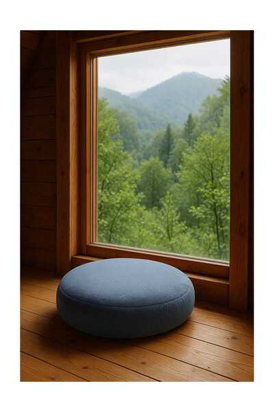 schane home Yuvarlak TURUNCU YerMinderi 55 cm Konforlu Oturum Yumuşak Kumaş Balkon ve Dış Kullanım FERMUARLI