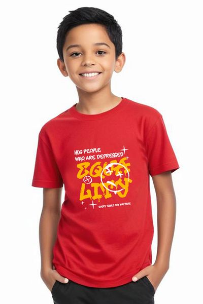 FYK KİDS Boy's Hug People Written Top-Bottom Suit