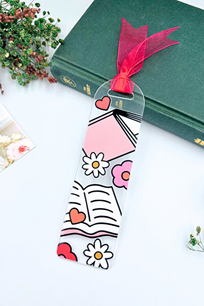 Lusida Design Semn de carte cu design elegant, cadou cu flori de inimă